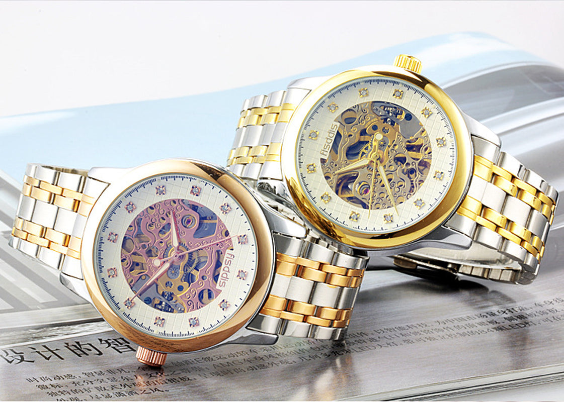 New Foreign Trade Luminous Mechanical Watches, Automatic Hollowing, Men&