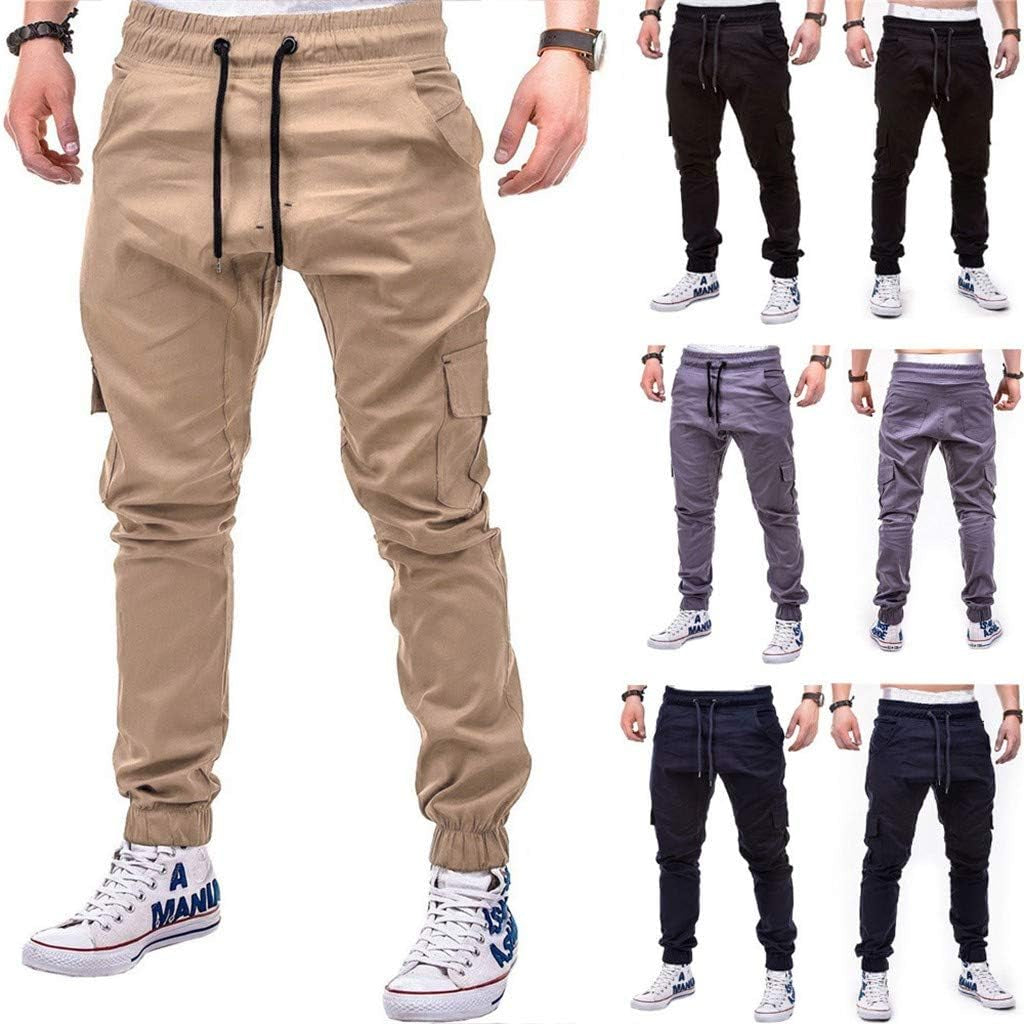 Pants for Men Slim Fit, Classic Resistant Flat Front Fit Wrinkle Chino Pant Khaki