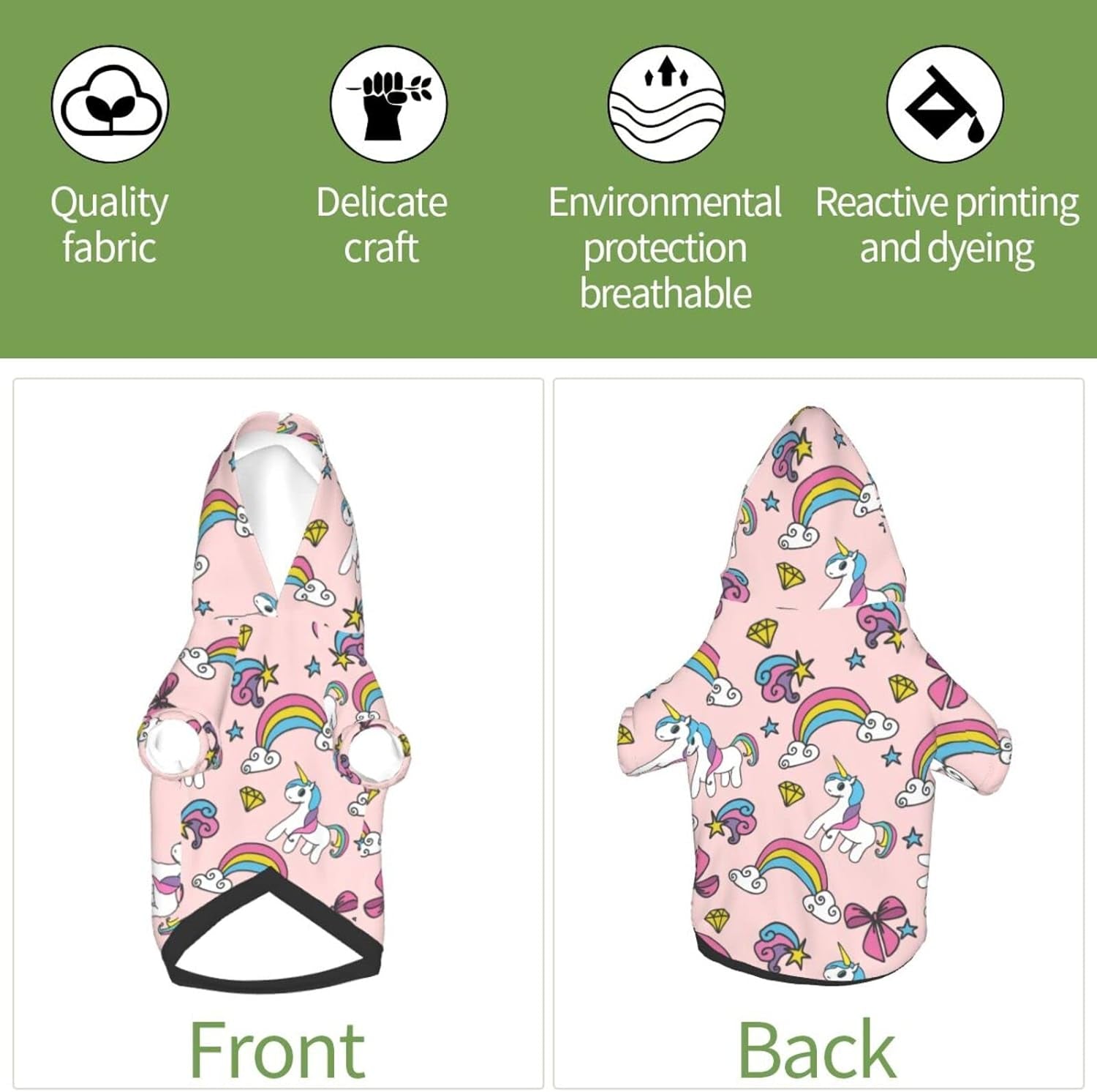 Unicorn Miniature Pets Clothes Durable Dog Unicorn Hoodies Coat Costume Pet Winter Sweatshirt for Small Dogs Pets