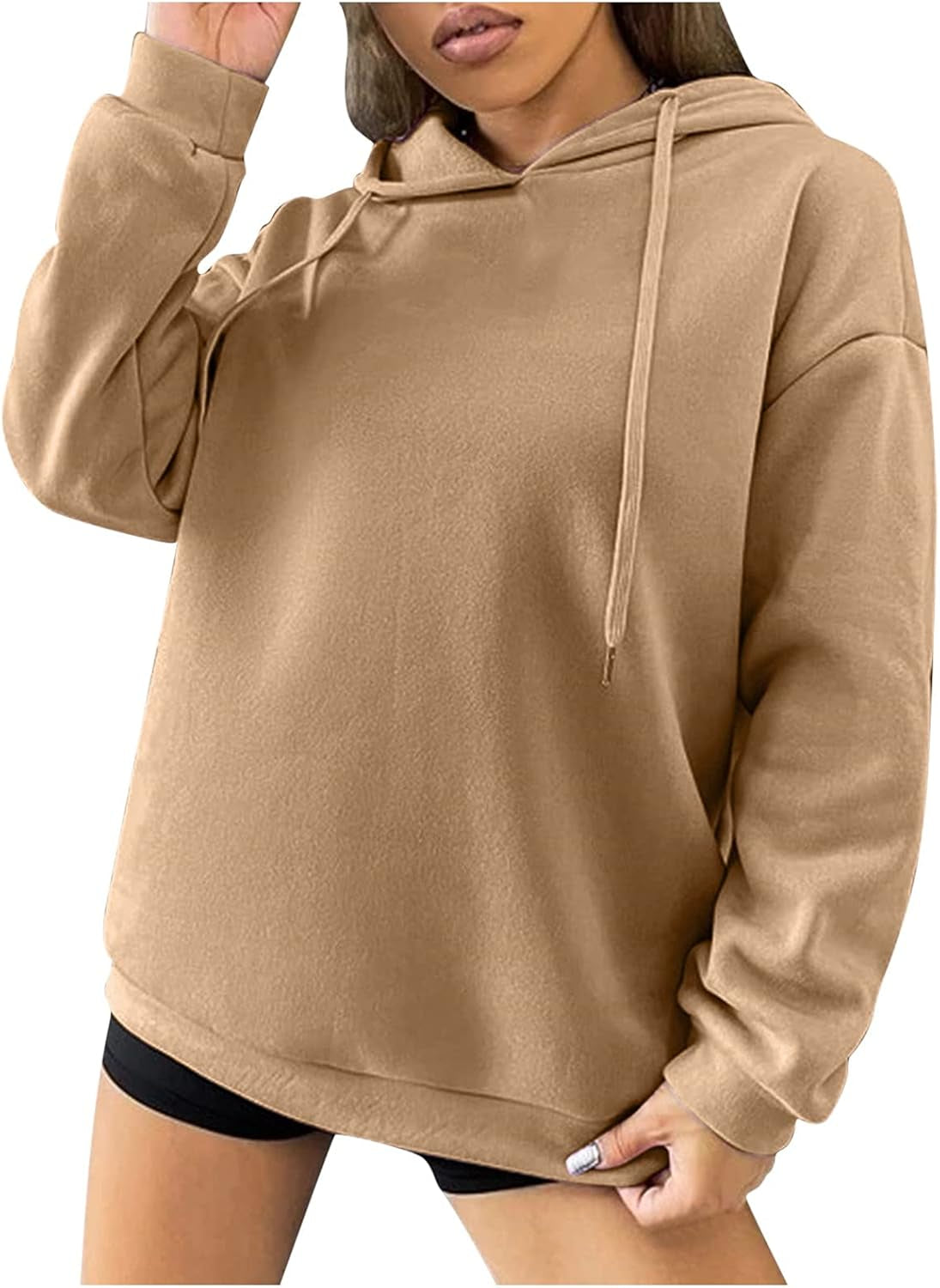 Women Letter Print Hoodies Oversize Casual Sweatshirts Long Sleeve Hooded Pullovers Graphic Tops Outwear