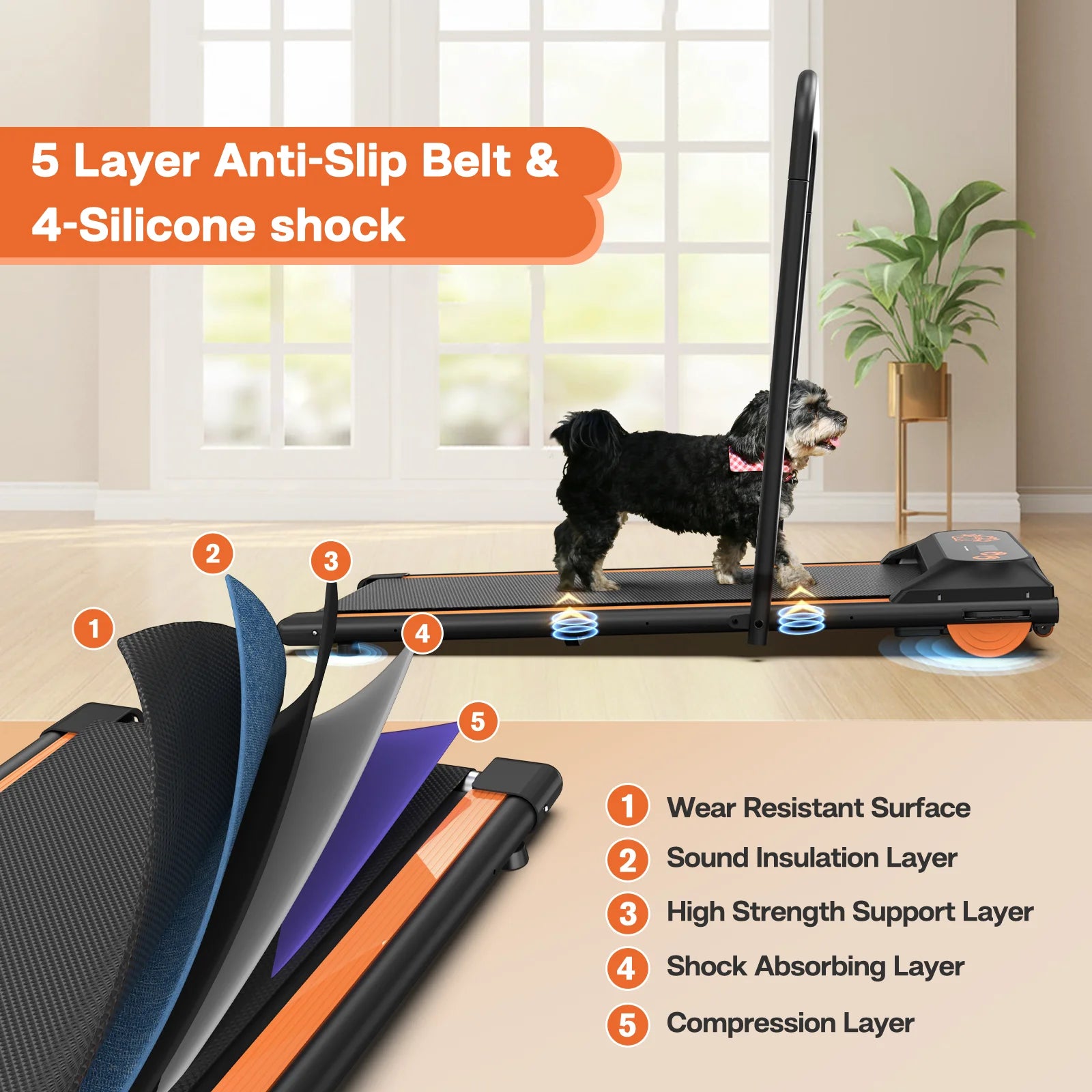 Pet Dog Treadmill Portable Exercise Treadmill Running Machine for Small and Medium Dog Breeds