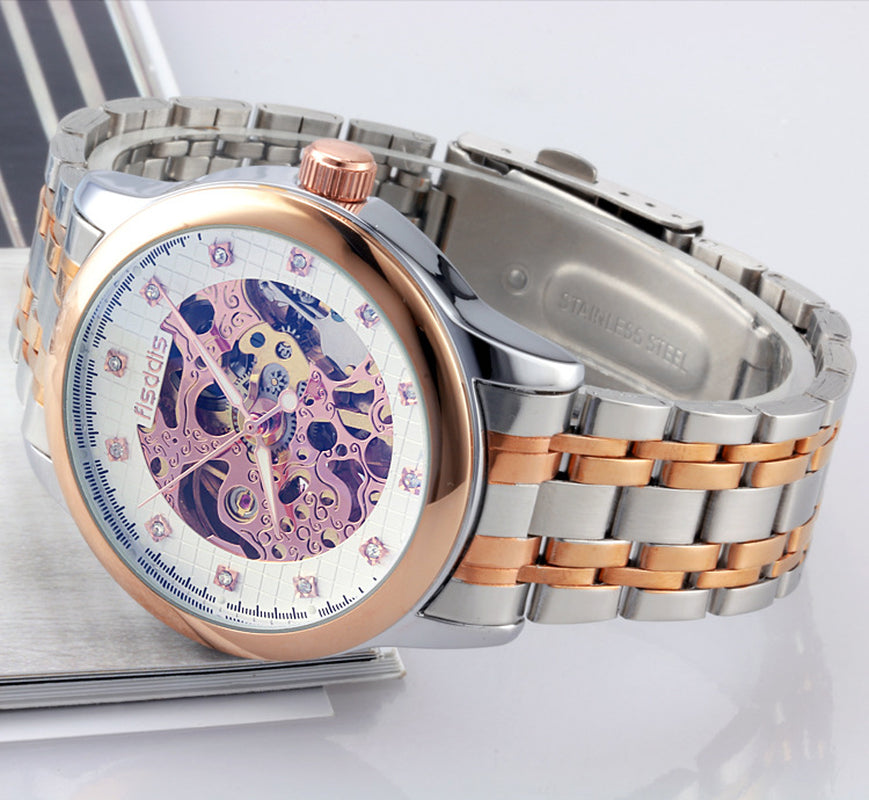 New Foreign Trade Luminous Mechanical Watches, Automatic Hollowing, Men&