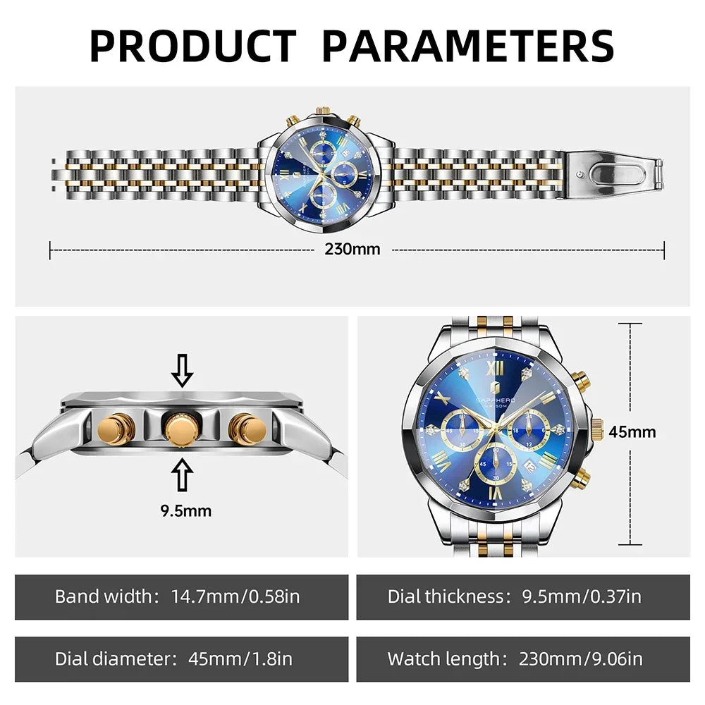 Men Watch Diamond Mirror Luxury Waterproof Watch 2025 New Quartz Watch Diamond Dial Clock Gift Wristwatch Reloj Hombr