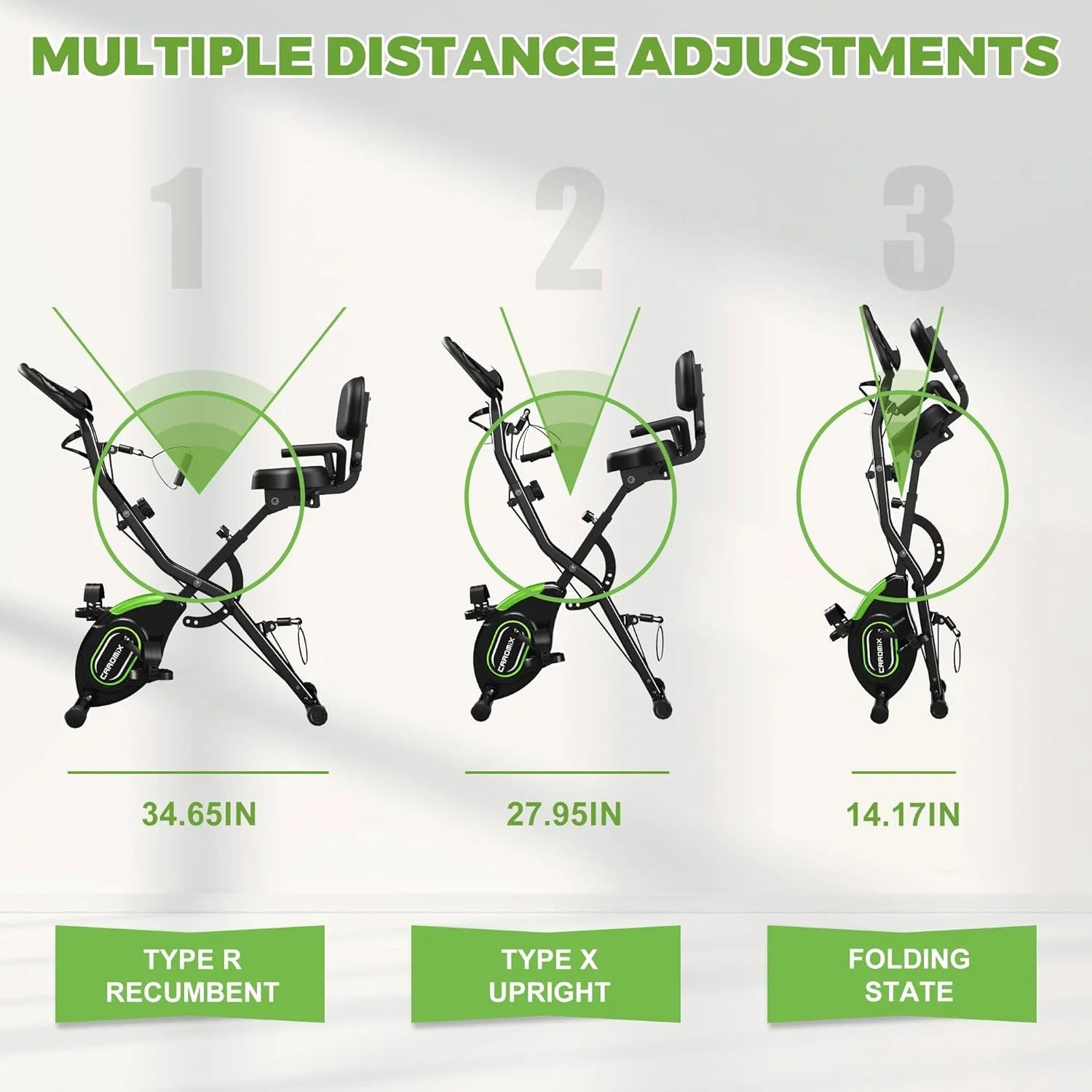 Folding Exercise Bike,5 in 1 Stationary Magnetic Cycling Bicycle Upright Indoor Cycling Bike for Home Workout,Office Exercise Equipment with 330LB Capacity