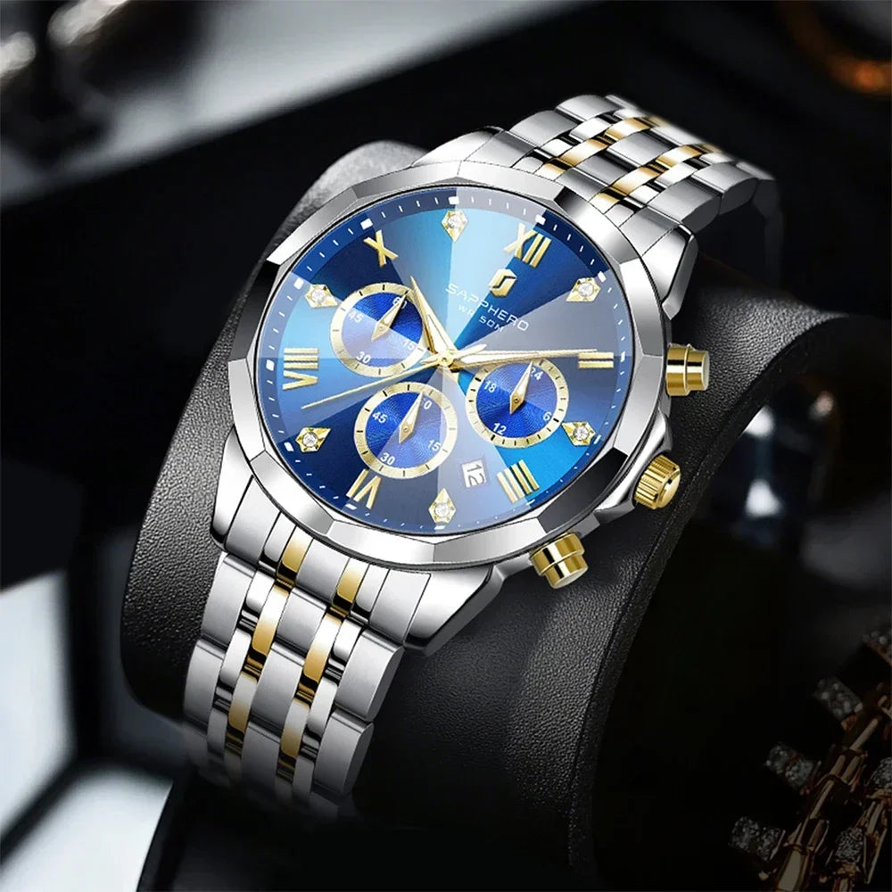 Men Watch Diamond Mirror Luxury Waterproof Watch 2025 New Quartz Watch Diamond Dial Clock Gift Wristwatch Reloj Hombr