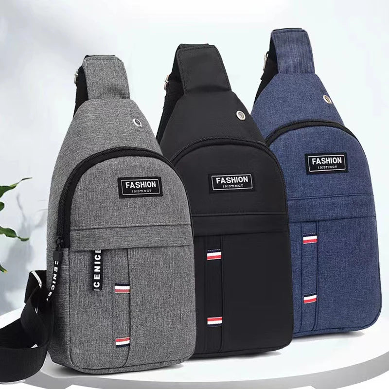 Men'S Chest Bags Casual Waist Bags Small Short Trip Travel Carry Bags Men'S Waterproof Shoulder Crossbody Bags Nylon Handbags