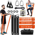 Resistance Band Bar Set Portable Full Body 500LBS Extra Heavy Home Gym with 4 Levels Resistance Bands, 2 in 1 Adjustable Bar and Gym Bag