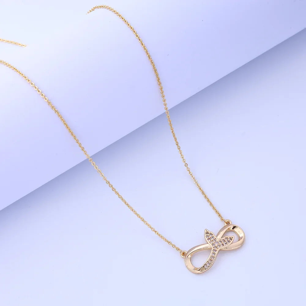 Sex Design Infinite Cycle Zircon Necklace Jewelry Titanium Steel Figure 8 Clavicle Chain Ladies Do Not Fade Jewelry