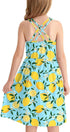 Girls Summer Casual Sleeveless Criss Cross Tank Dress Cute Shift Pleated Midi Sundress with Pockets 3-14Y