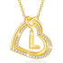 18K Gold Plated Love Heart Initial Necklaces for Women Girls CZ Bubble Letter L Pendant Chain Graduation Wedding Birthday Jewelry Gifts Ideas Teen Kids Bride Mom Girlfriend Wife Daughter Age