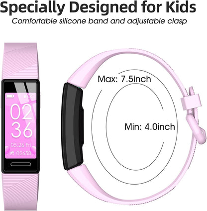 Fitness Tracker Watch for Kids, IP68 Waterproof Activity Tracker, Heart Rate Sleep Monitor, 11 Sport Modes Calorie Step Counter with Alarm Clock and Reminder, Great Gift for Boys Girls Teens (Pink)