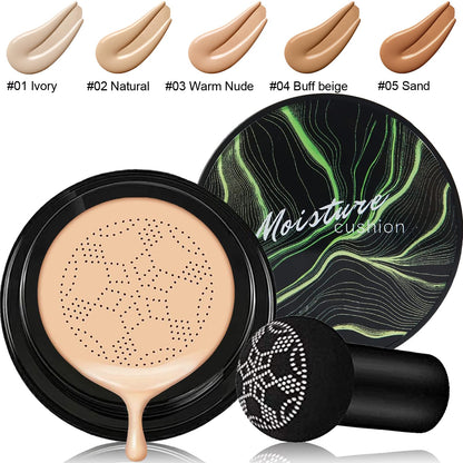 Mushroom Head Air Cushion CC Cream Natural Foundation,Phoera CC Cream Foundation with Spf,Color Correcting anti Aging Hydrating Serum,Phoera Face Primer (