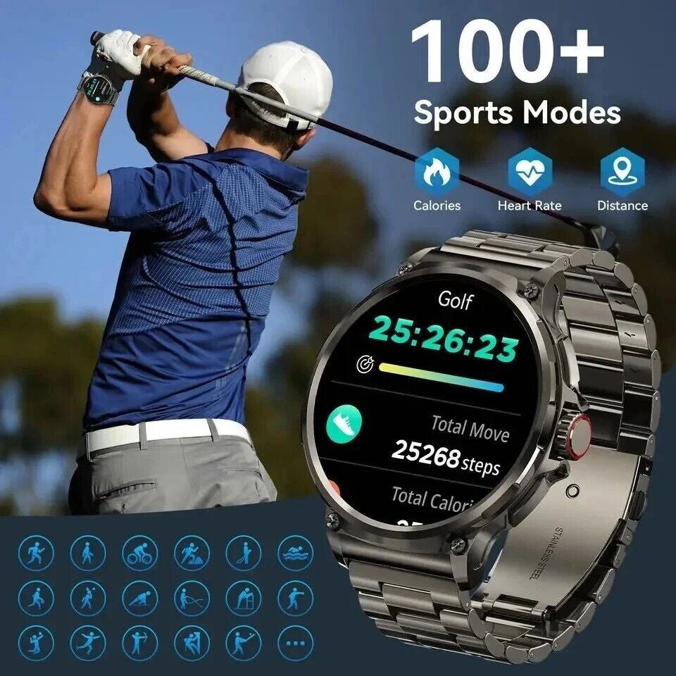 1.85&quot; Ultra HD Smartwatch GPS Bluetooth Call Health Monitoring Watch Gym Gift