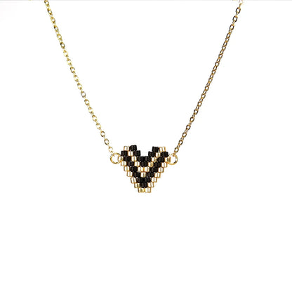 Woman Sweet Heart Necklace Stainless Steel Chain Choker Friendship Gift Handmade Miyuki Necklace Cute Collares Necklace