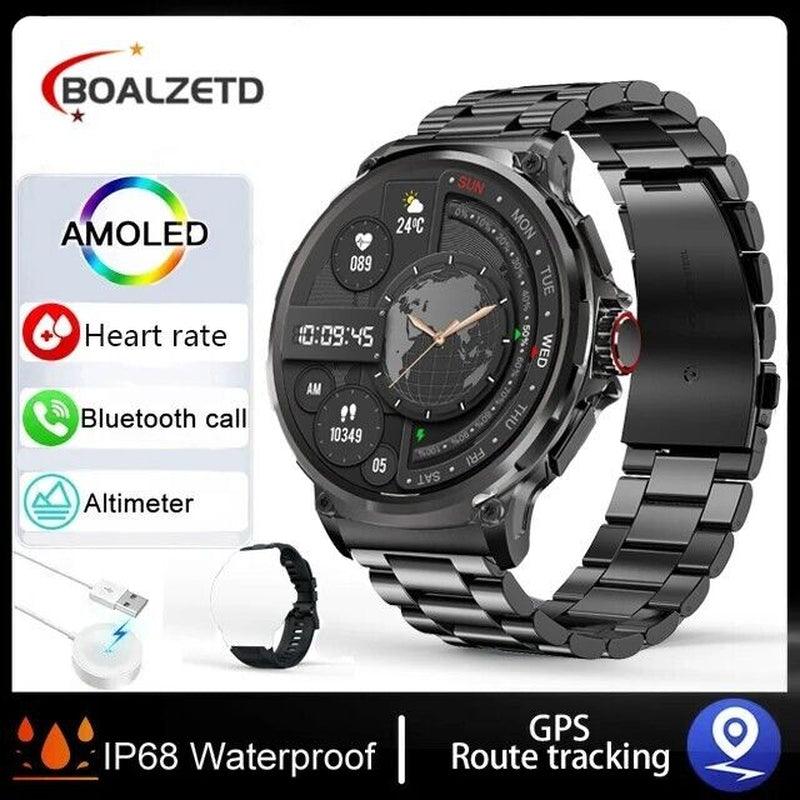 1.85&quot; Ultra HD Smartwatch GPS Bluetooth Call Health Monitoring Watch Gym Gift