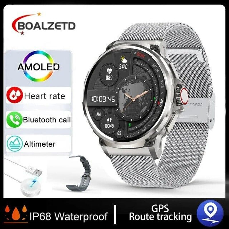 1.85&quot; Ultra HD Smartwatch GPS Bluetooth Call Health Monitoring Watch Gym Gift