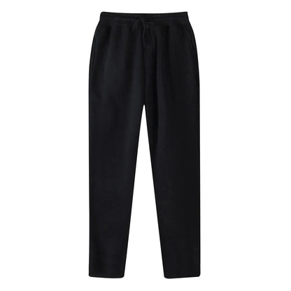 Mens Sweatpants with Pockets Outdoor Running Jogger Pants Elastic Waist Drawstring Workout Casual Sweatpants Open Bottom, Black S