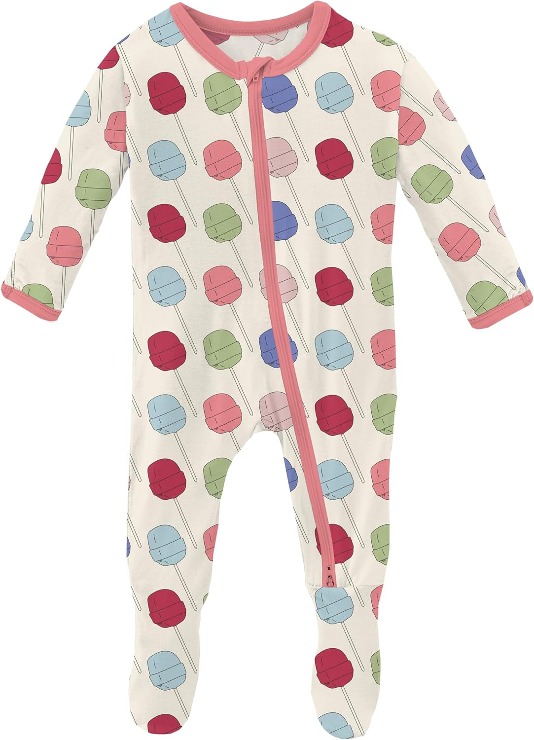Kickee Zip-Up Footie for Babies &amp; Toddlers – Viscose from Bamboo Sleepwear with Built-In Hand Covers and Grippy Feet