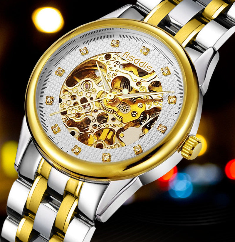 New Foreign Trade Luminous Mechanical Watches, Automatic Hollowing, Men&