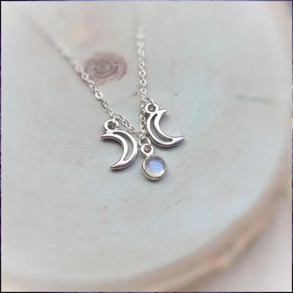 Triple Moon Necklace Wiccan Jewelry Triple Goddess Pentacle Necklace Pentagram Necklace Pagan Necklace