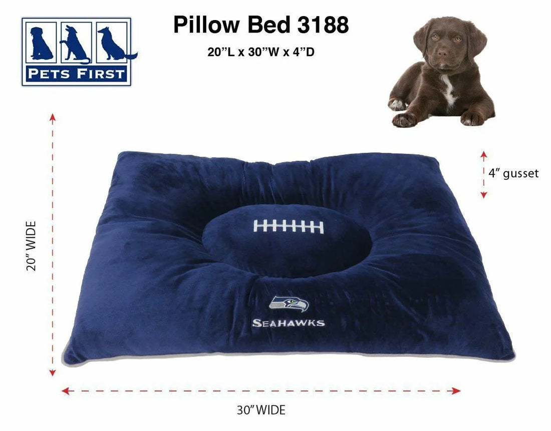 NFL Seattle Seahawks Pillow Bed Mattress - Premium Quality Soft &amp; Cozy Plush! 20+ Teams! for PETS