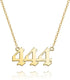 Angel Number Necklace for Women Number Necklace 000 111 222 333 444 555 666 777 888 999 Pendant Necklace Stainless Steel Numerology Gold Necklace,444