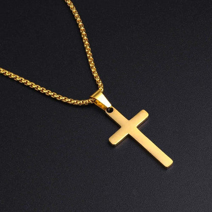 Gold Cross Pendant for Men Gold, Mens Cross Necklace Simple Cross Pendant Necklace Men&