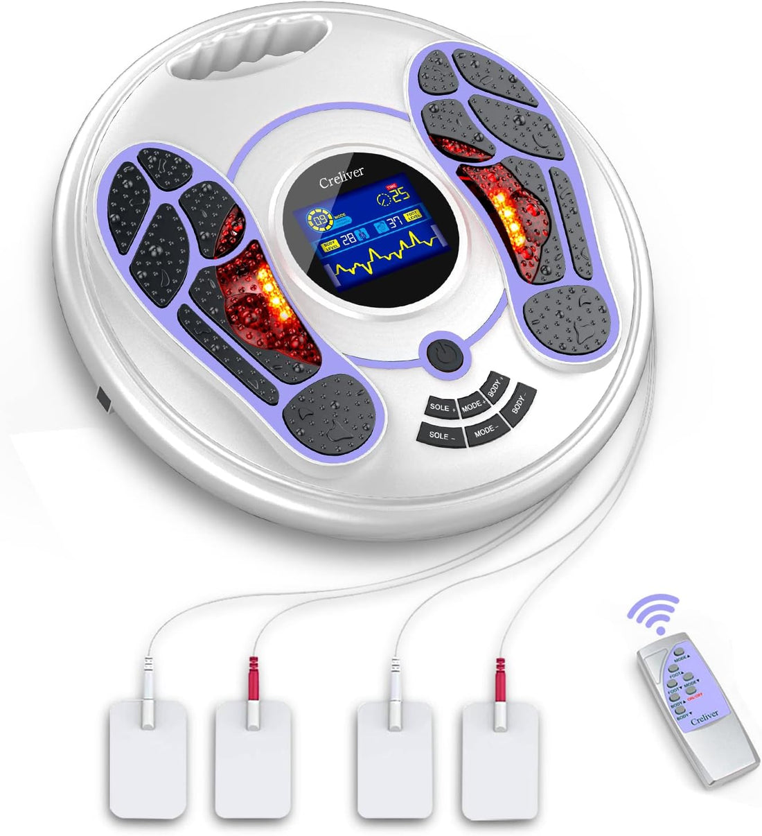EMS &amp; TENS Foot Stimulator Massager-Fsa or HSA Eligible-Electric Foot Stimulator with Remote Control Improves Circulation, Feet Legs Nerve Muscle Stimulator Relieves Body Pains, Neuropathy