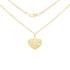 Heart CZ Charm 14K Gold Filled Cuban Chain Pendant Necklace Jewelry Women 20"