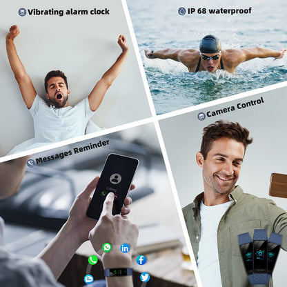 Fitness Tracker, Fitness Watch Activity Tracker with Pedometers, Heart Rate &amp; Sleep Monitor, Stopwatch, Step Calorie Counter, Blood Oxygen, IP68 Waterproof Tracker Watch for Man and Women(Blue)