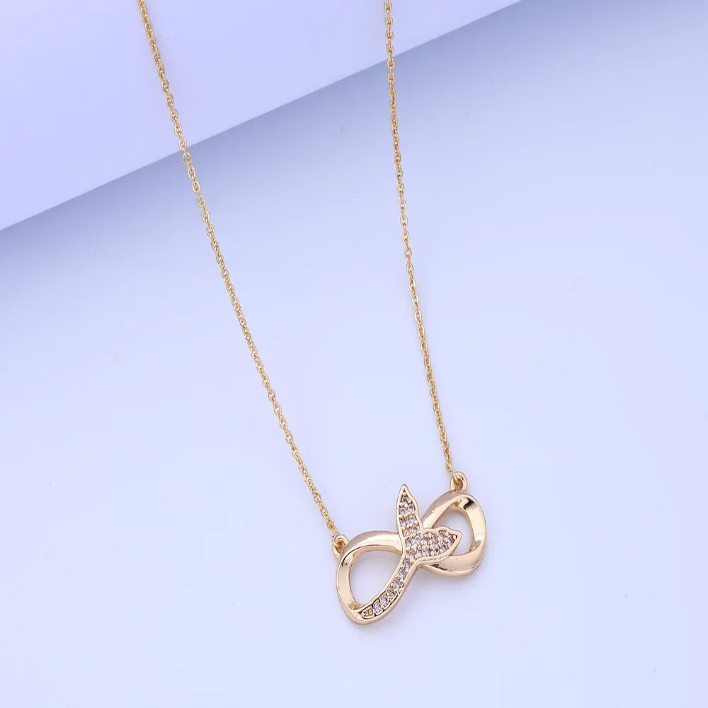 Sex Design Infinite Cycle Zircon Necklace Jewelry Titanium Steel Figure 8 Clavicle Chain Ladies Do Not Fade Jewelry