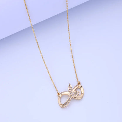 Sex Design Infinite Cycle Zircon Necklace Jewelry Titanium Steel Figure 8 Clavicle Chain Ladies Do Not Fade Jewelry