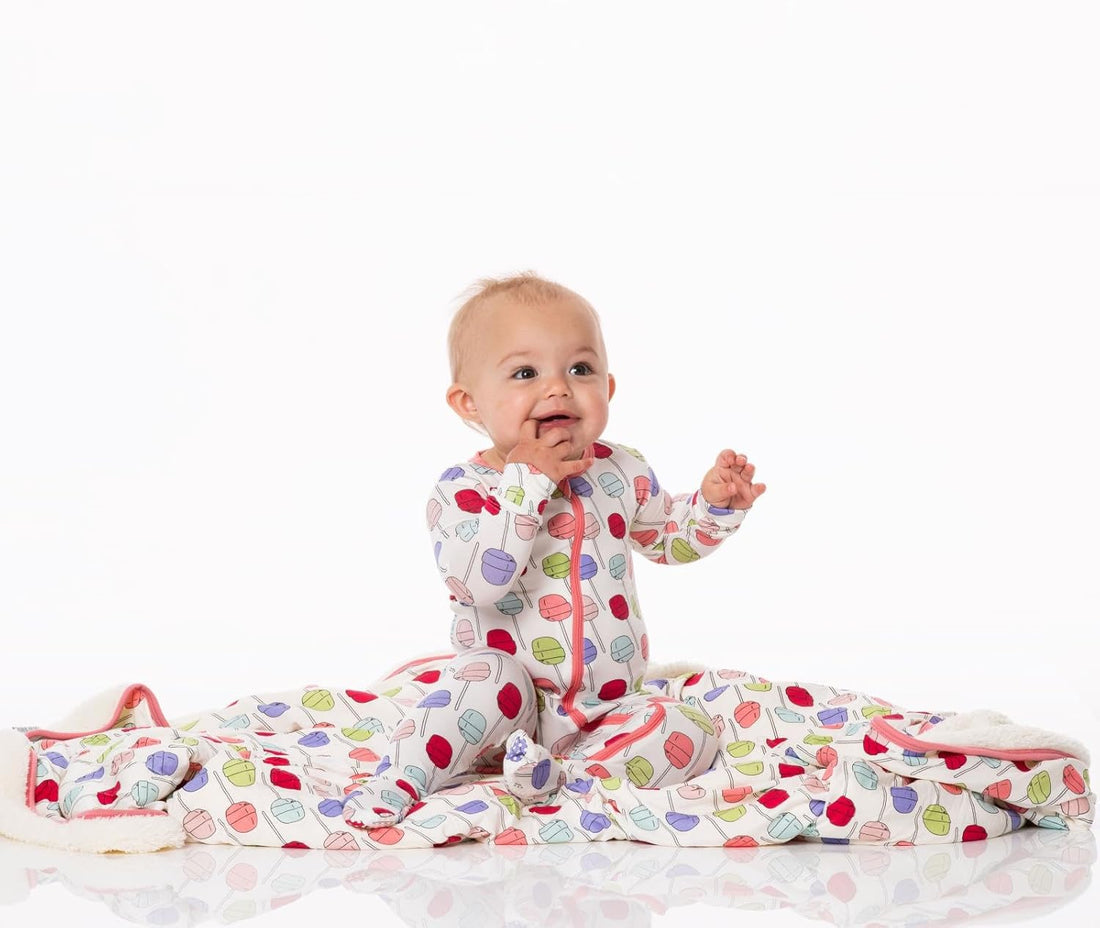 Kickee Zip-Up Footie for Babies &amp; Toddlers – Viscose from Bamboo Sleepwear with Built-In Hand Covers and Grippy Feet
