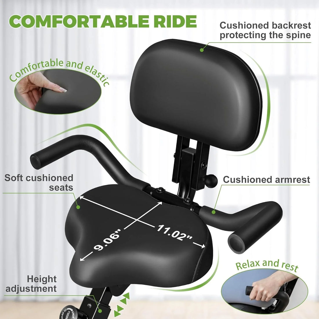 Folding Exercise Bike,5 in 1 Stationary Magnetic Cycling Bicycle Upright Indoor Cycling Bike for Home Workout,Office Exercise Equipment with 330LB Capacity