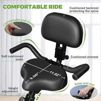 Folding Exercise Bike,5 in 1 Stationary Magnetic Cycling Bicycle Upright Indoor Cycling Bike for Home Workout,Office Exercise Equipment with 330LB Capacity