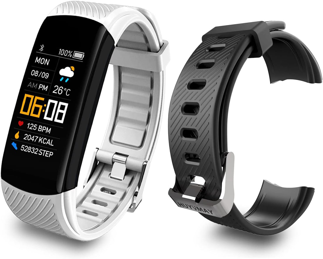Fitness Tracker with 2 Watch Bands, Waterproof Activity Tracker for Women Men and Teens, Health Tracker Smartwatch with Heart Rate Monitor Sleep Tracker Pedometer Call &amp; Message Notification