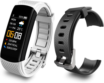Fitness Tracker with 2 Watch Bands, Waterproof Activity Tracker for Women Men and Teens, Health Tracker Smartwatch with Heart Rate Monitor Sleep Tracker Pedometer Call &amp; Message Notification
