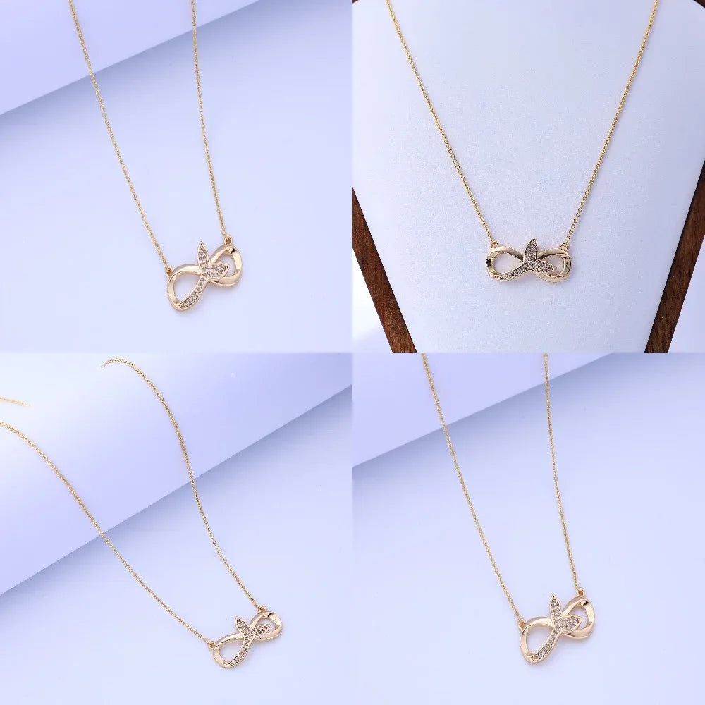 Sex Design Infinite Cycle Zircon Necklace Jewelry Titanium Steel Figure 8 Clavicle Chain Ladies Do Not Fade Jewelry