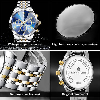 Men Watch Diamond Mirror Luxury Waterproof Watch 2025 New Quartz Watch Diamond Dial Clock Gift Wristwatch Reloj Hombr
