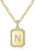 Initial Necklaces for Women Gold Letter N Necklace Trendy Jewelry 18K Plated Figaro Chain Necklace Christmas Gifts for Women