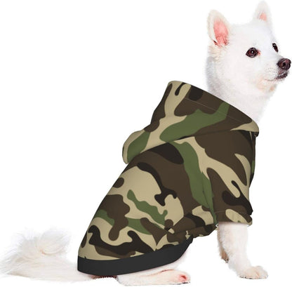 Camo Small Durable Dog Coat Camo Costume Pet Winter Sweatshirt Puppy Clothes Camo Dog Hoodies for Small Dogs Pets