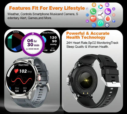 1.85&quot; Ultra HD Smartwatch GPS Bluetooth Call Health Monitoring Watch Gym Gift