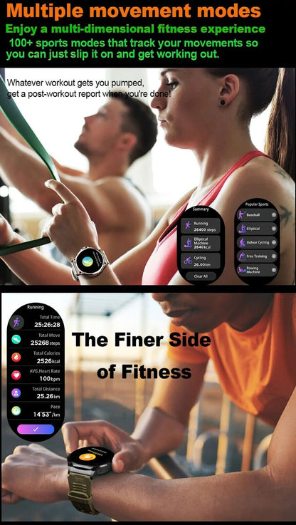 1.85&quot; Ultra HD Smartwatch GPS Bluetooth Call Health Monitoring Watch Gym Gift