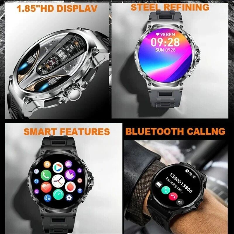 1.85&quot; Ultra HD Smartwatch GPS Bluetooth Call Health Monitoring Watch Gym Gift