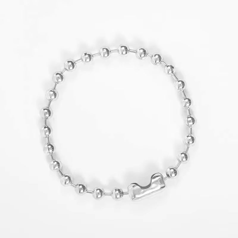 Stainless Steel Heart Necklaces for Women 6Mm Gold/Silver Color Metal Ball Bead Chain Choker Collier Femme Valentine&