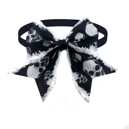 Halloween Dog Pets Accessories Bow Tie with Fur Edge Collar Pets Supplies Dog Grooming Product Dog Bow Tie Necktie